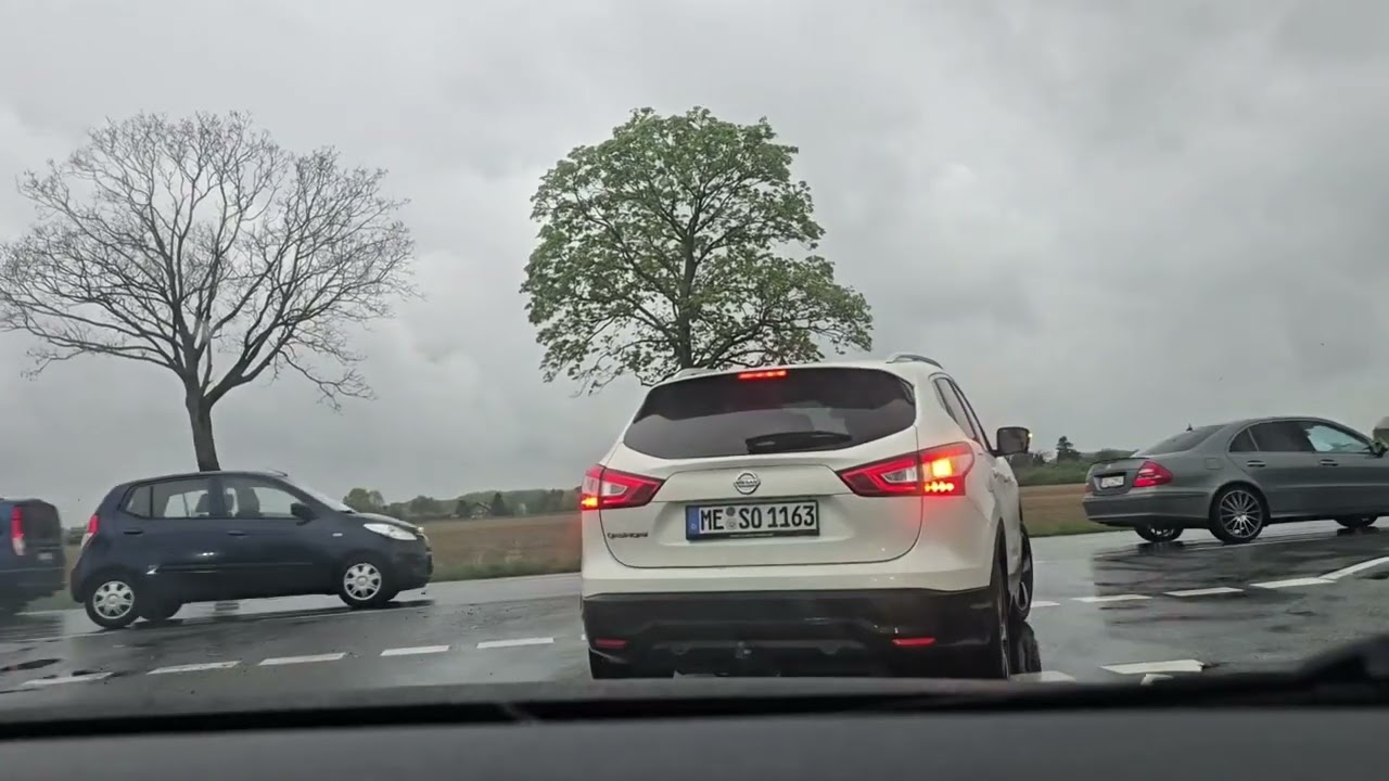 Rainy Drive from Essen to Weeze Airport |  Germany Autobahn Road Trip