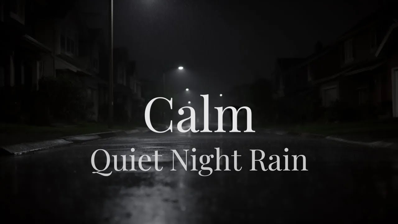 Quiet Neighborhood Rain for Deep Sleep — Distant Umbrella in Night Rain (10 Hours)
