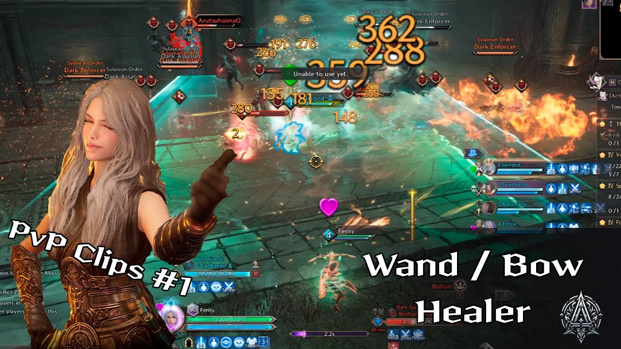PvP Clips #1 - Wand/Bow Healer | Throne and Liberty - Akra Guild