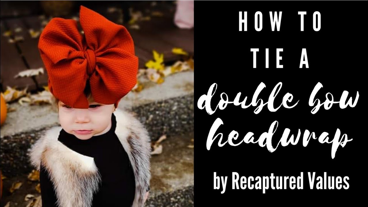 How to Tie and/or Retie a Double Bow Headwrap with No Flaps Tutorial Video
