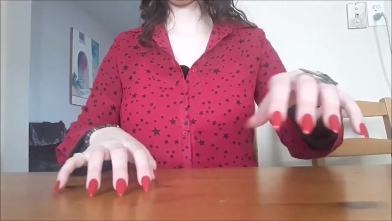 ASMR Long Red Nails Tapping