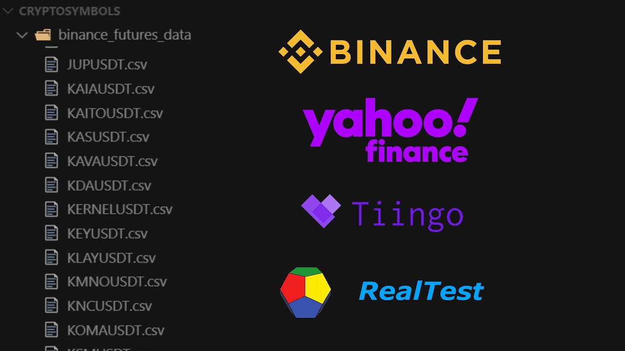 How to Import Crypto Market Data (Binance, Yahoo, CCXT & Tiingo) into RealTest [Free Methods]
