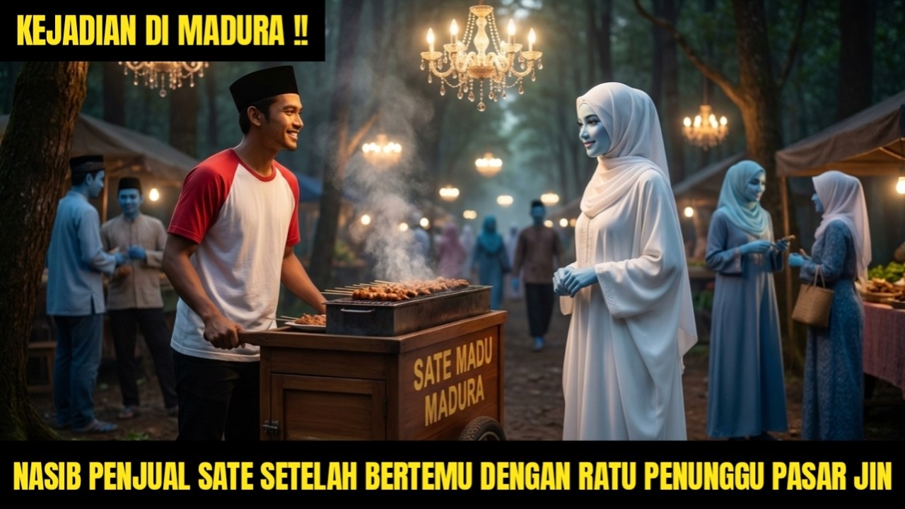 KISAH PENJUAL SATE MADU MADURA MASUK PASAR JIN MUSLIM, HARUS MENIKAHI RATU JIN CANTIK