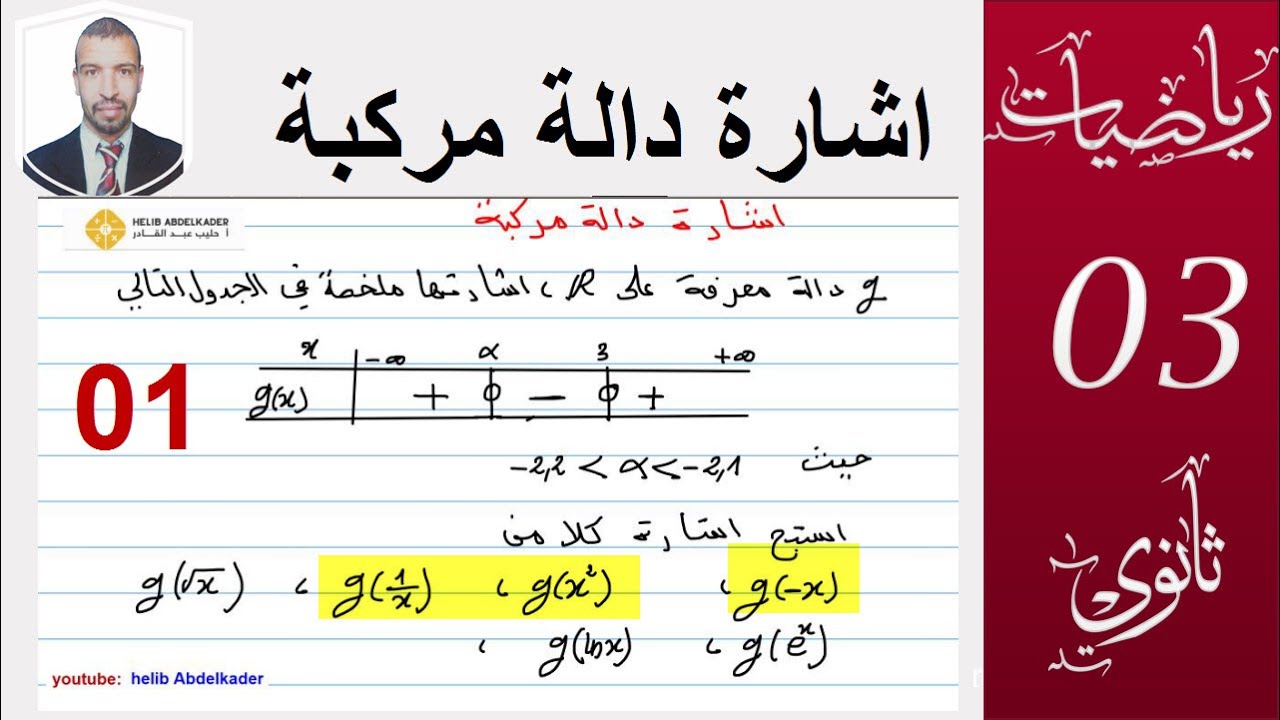 اشارة دالة مركبة (الجزء01) التحضير للبكالوريا