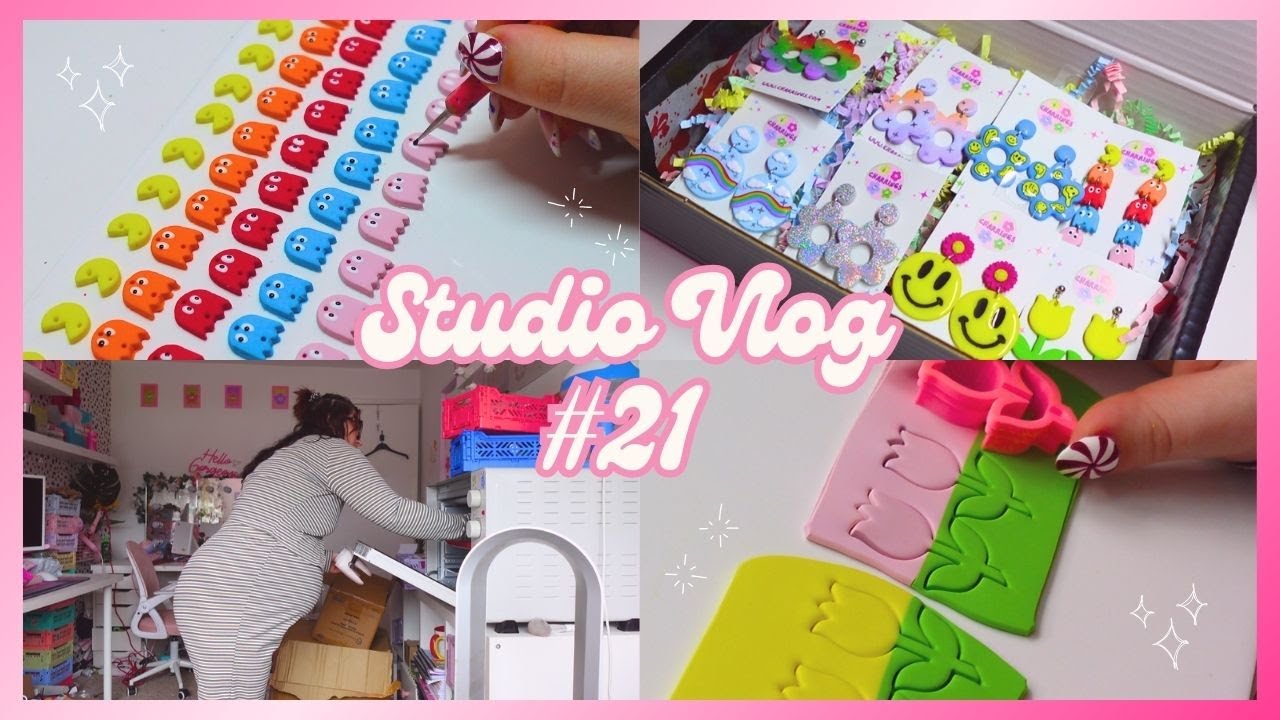 STUDIO VLOG — целый день создания сережек из полимерной глины!