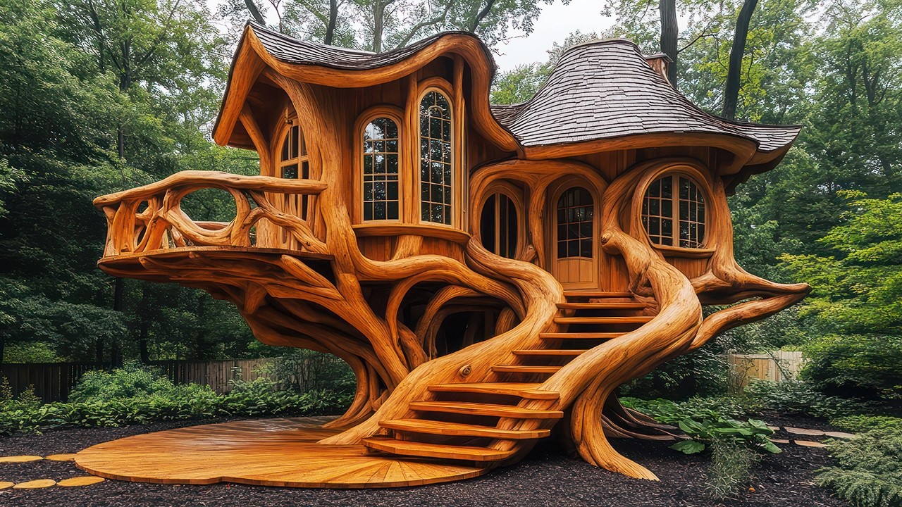 10 Amazing Homes You've Never Seen: Treehouse Interior Design, Living Room, Kitchen, Veranda
