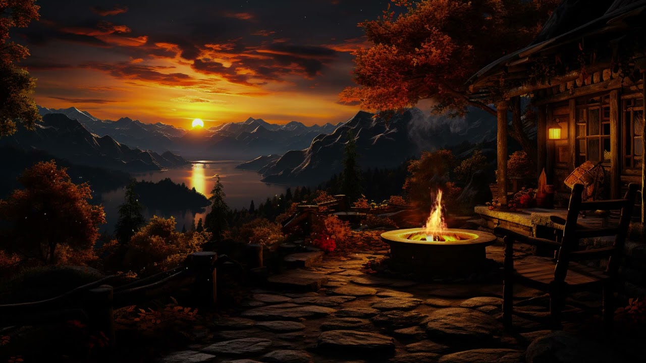 Relaxing Nighttime Reverie 🥱 Cozy Campfire Glow and Serene Cricket Melodies