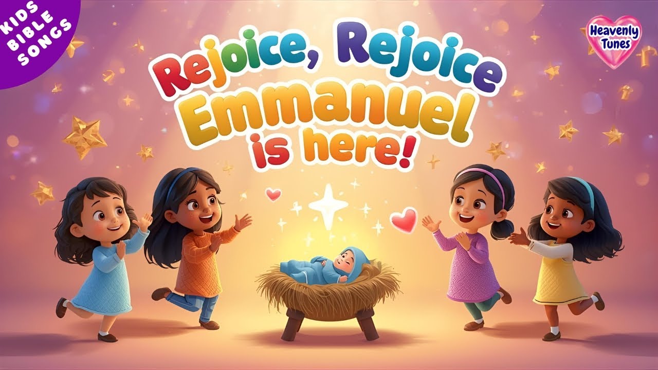 Rejoice, Rejoice, Emmanuel Is Here | Joyful Christmas Bible Song for Kids |   Messiah is born