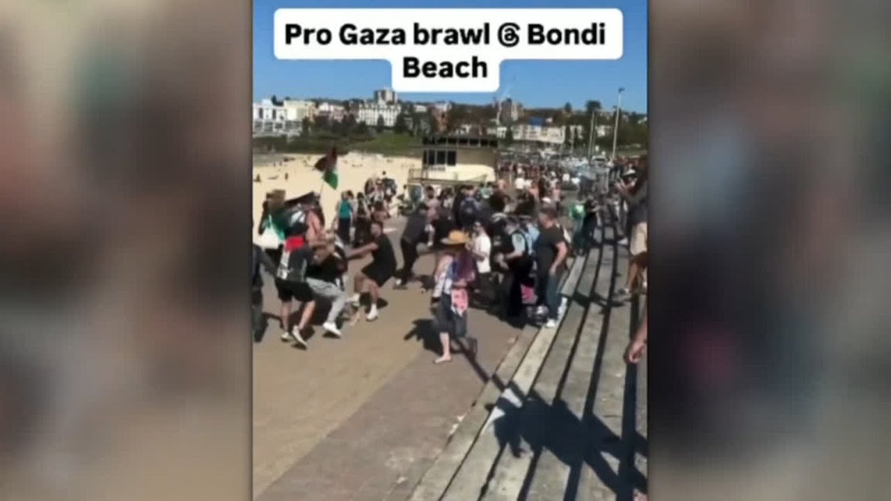 ‘In vain’: Police attempt to keep pro-Palestine and pro-Israel groups apart at Bondi
