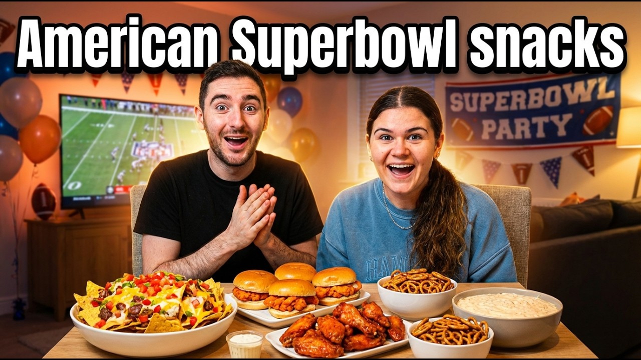 Brits Try American SUPERBOWL Snacks!