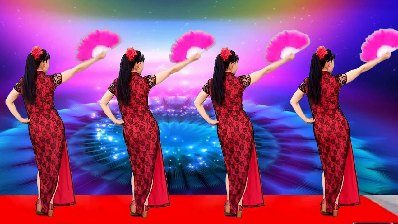 中國風：旗袍羽毛扇子舞《敲敲門》歌美舞美，賞心悅目！ 【玫香廣場舞】