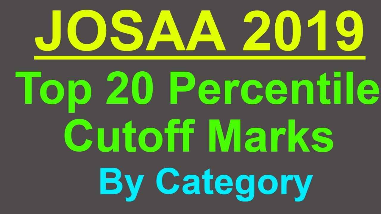 JOSAA 2019 | Top 20 Percentile Cutoff Marks by Category