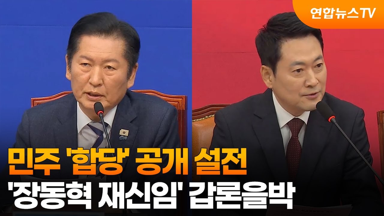 민주 '합당' 공개 설전…'장동혁 재신임' 갑론을박 / 연합뉴스TV (YonhapnewsTV)