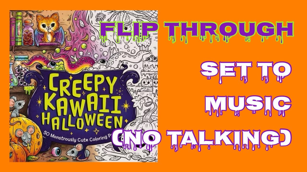 Creepy Kawaii Halloween Coloring Book Flip Through
