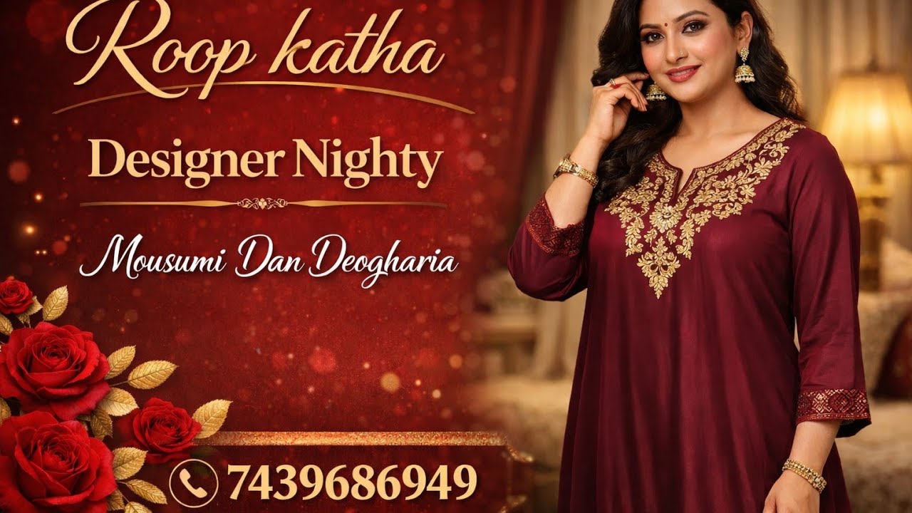 Square Neck Ruffle Nighty #nightgown #RoopkathaMousumi 🙏Radhe Radhe 🙏  Booking Number #7439686949