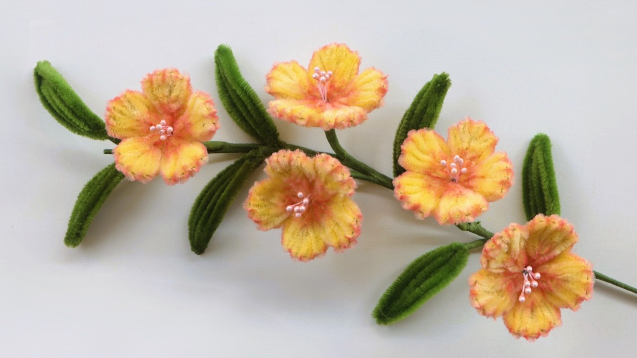 DIY Easy Pipe Cleaner Flowers | Create Beautiful Flowers with Makeup Color | Fuzzy Wire Flower Craft