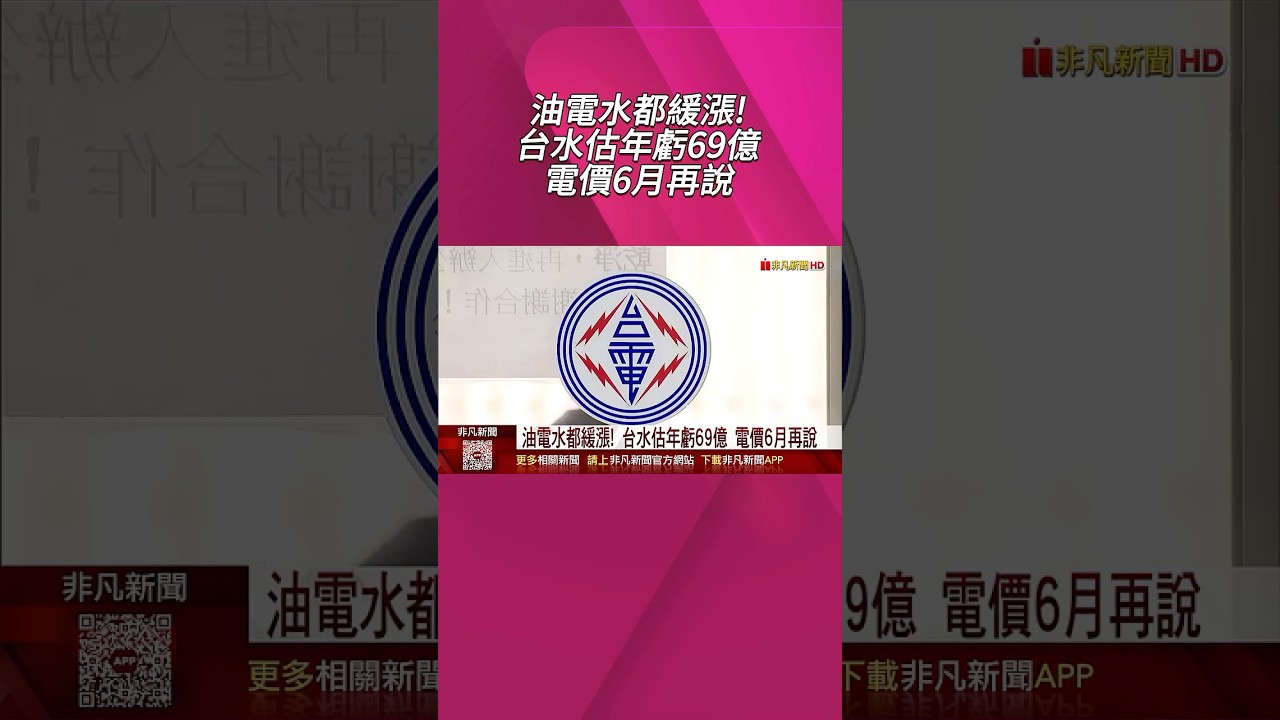 4月電價定調凍漲！6月看國際油價再說...水價32年沒調！今年估再虧69億　卓揆鬆口要檢討｜非凡財經新聞｜20260312 #shorts