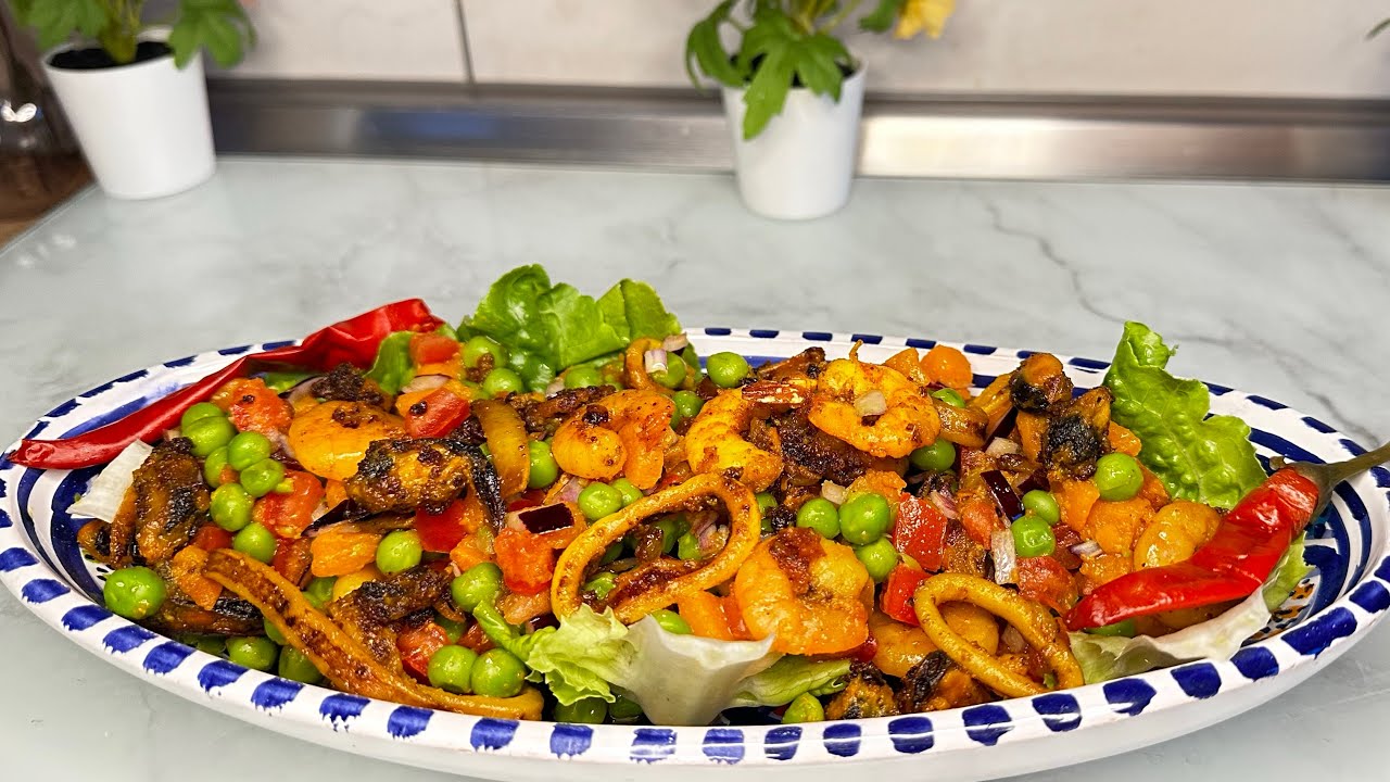 Salade fruit de mer المطبخ التونسي : سلطة بغلال البحر من أروع و أبن ما تجربو