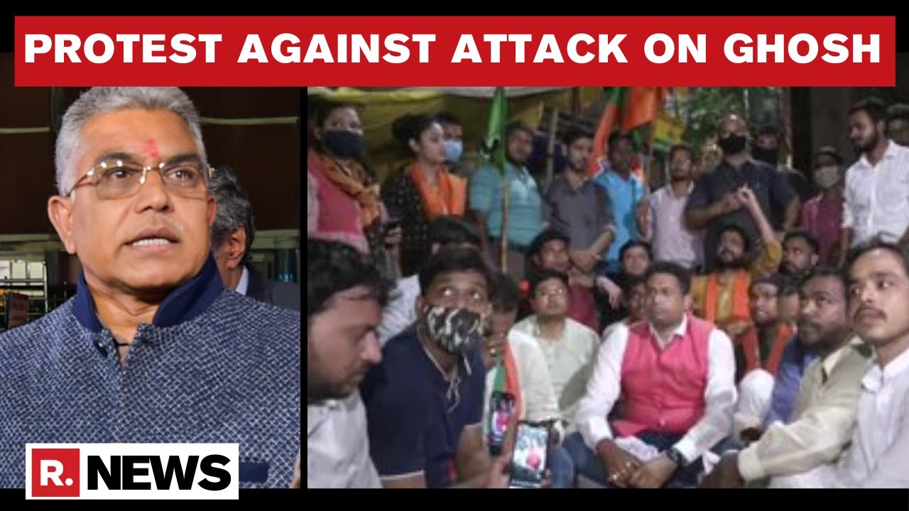 West Bengal: BJP Workers Protest In Kolkata Over Attack On Dilip Ghosh's Convoy