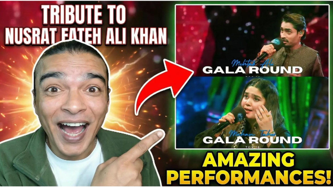 SweindianReaction/Pakistan Idol/Tribute To USTAD NUSRAT FATEH ALI KHAN/ Mehtab Ali/Maham Tahir.