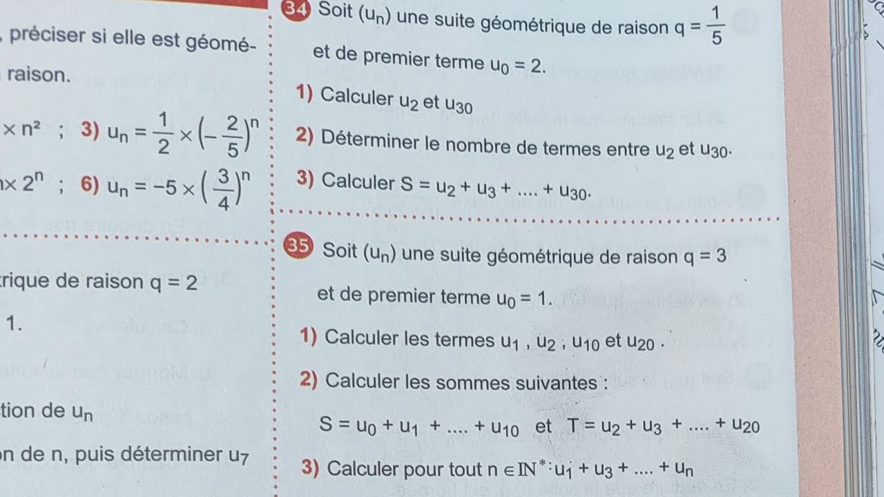 Exercices sur les suites -1 Bac (séance 4)