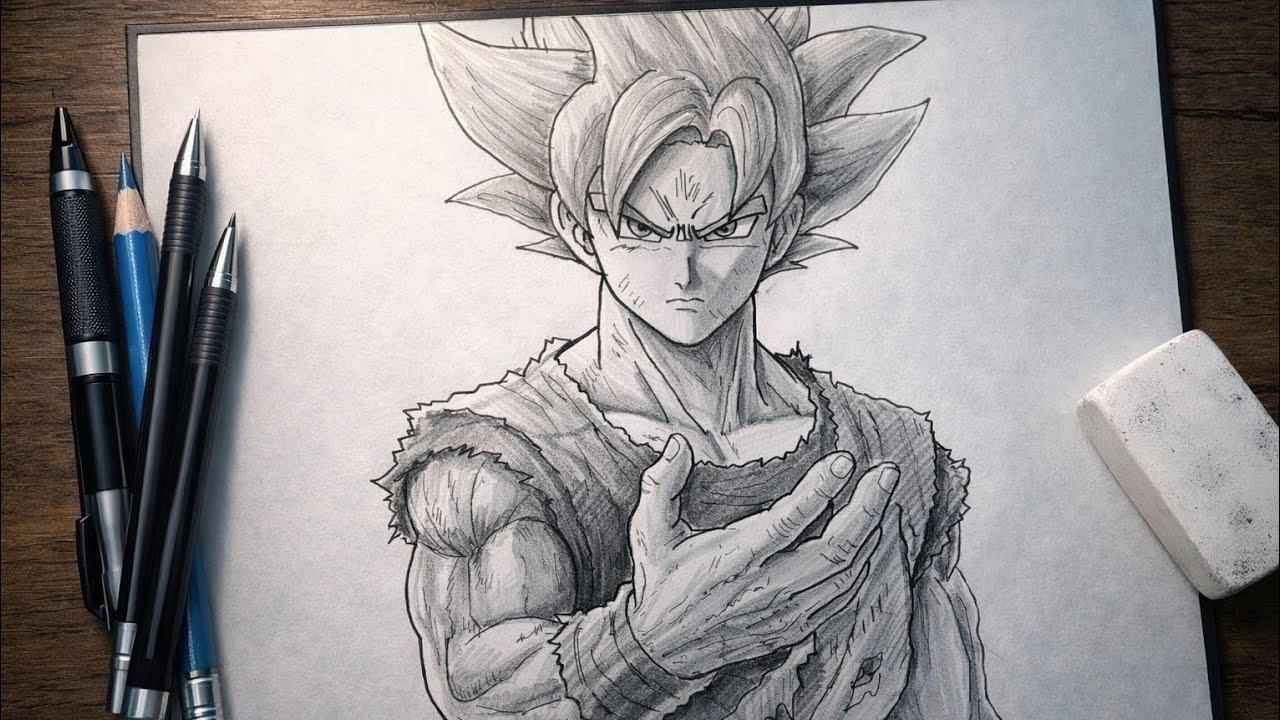 How To Draw Ultra Instinct Goku Kamehameha || Easy Anime Drawing Step By Step