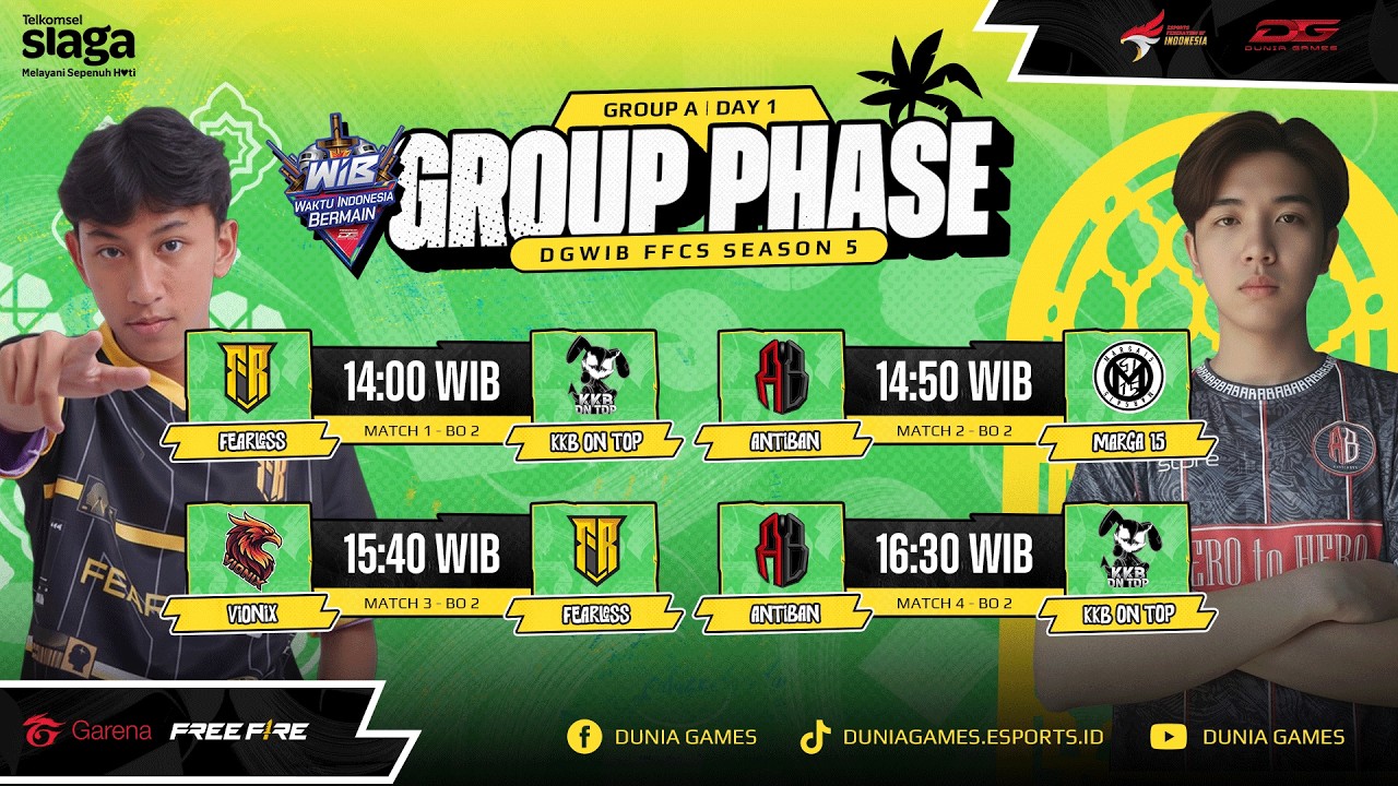 🔴 DGWIB FREE FIRE CLASH SQUAD S5 : GROUP PHASE DAY 1 (GROUP A)
