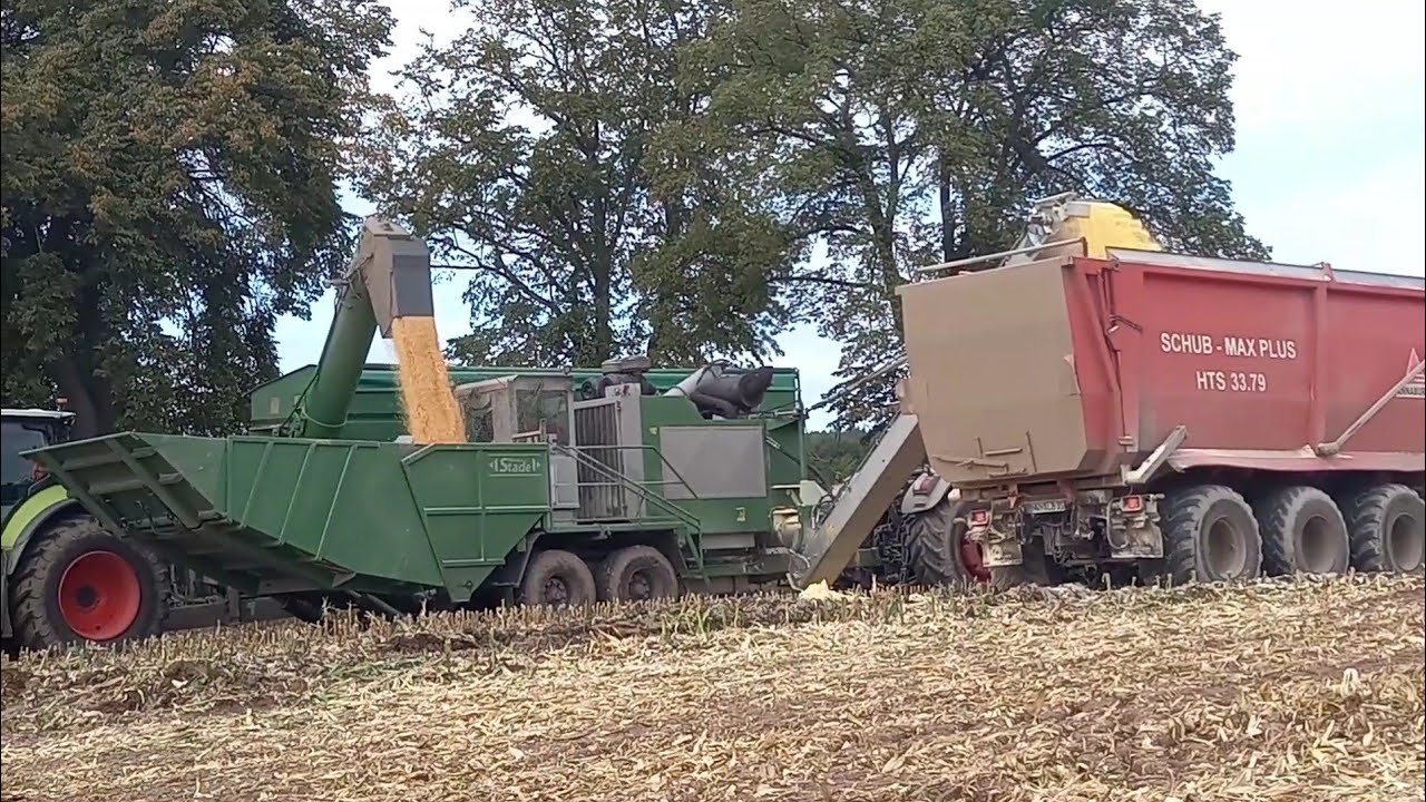 Maisernte/Körnermais mahlen Stade Maismühle,Axion Ulw4000,Fendt942-Anaburger Schubmax,2x Fendt 828