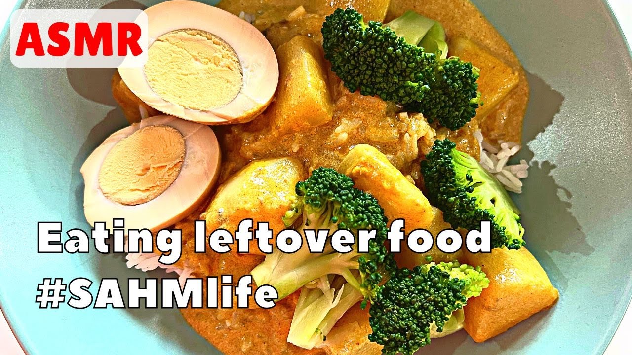 Talking mukbang & ASMR eating leftover food for lunch #SAHMlife