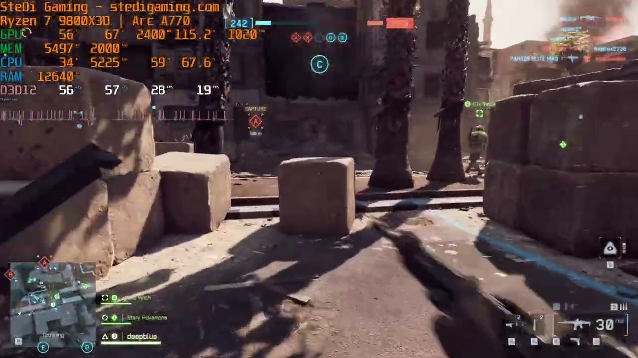 Intel Arc A770 8 GB in Battlefield 6 Open Beta on Low 1080p with Ryzen 7 9800X3D