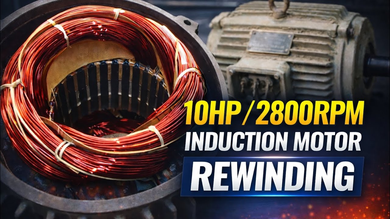10 HP 2800 RPM Motor Rewinding Formula | 3 Phase Motor Practical Data