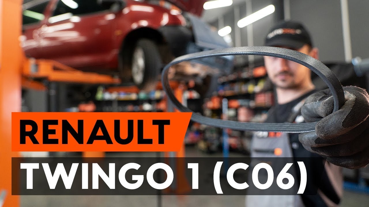 How to change serpentine belt / v-ribbed belt on&nbsp;RENAULT TWINGO 1 (C06)&nbsp;[TUTORIAL AUTODOC]