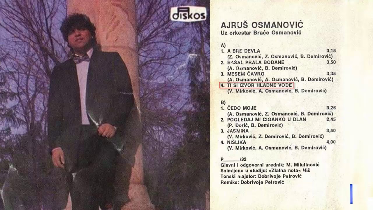 Ajrus Osmanovic - Ti si izvor hladne vode - (Audio 1992)