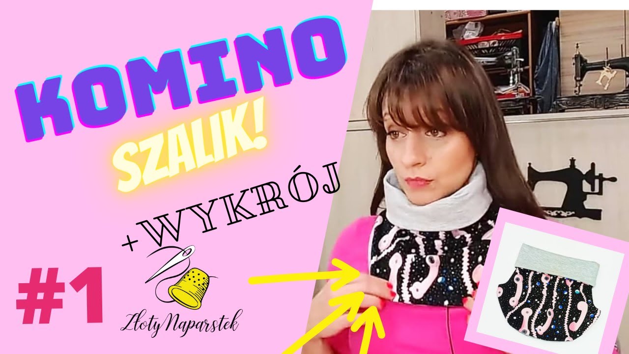 Komino szalik - wersja 1 ze szwem na górnej krawędzi
