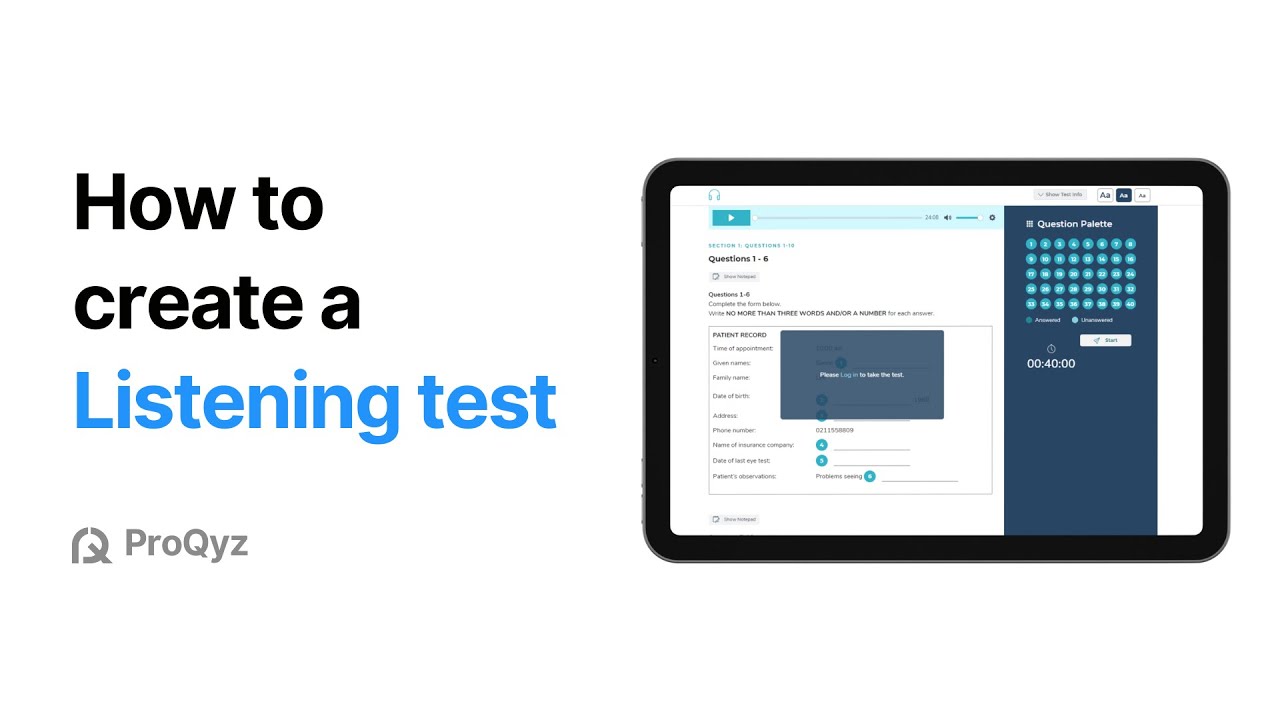 How to Create a Listening test | ProQyz Tutorial