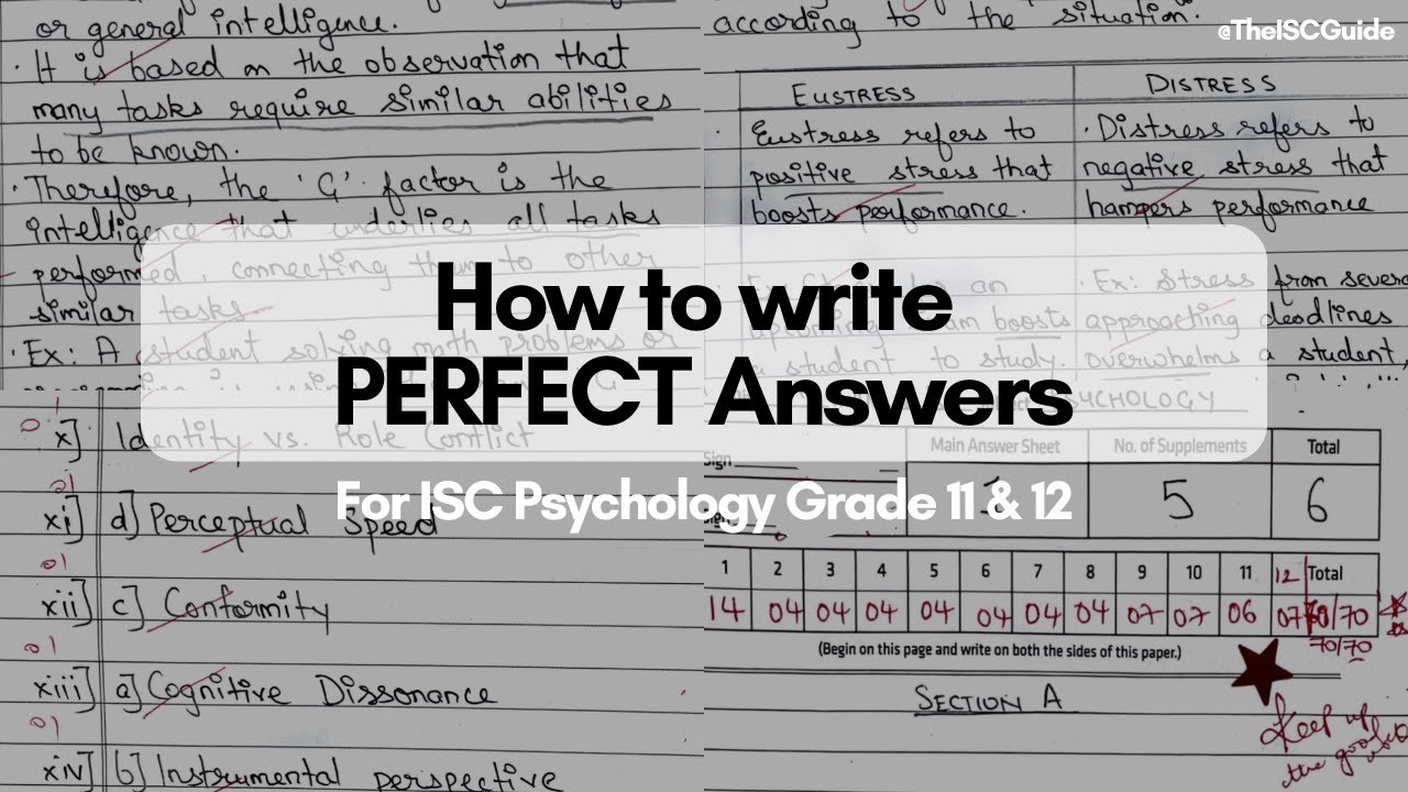 ALWAYS PERFECT ANSWERS | ISC Psych 11 & 12 | Score 70/70