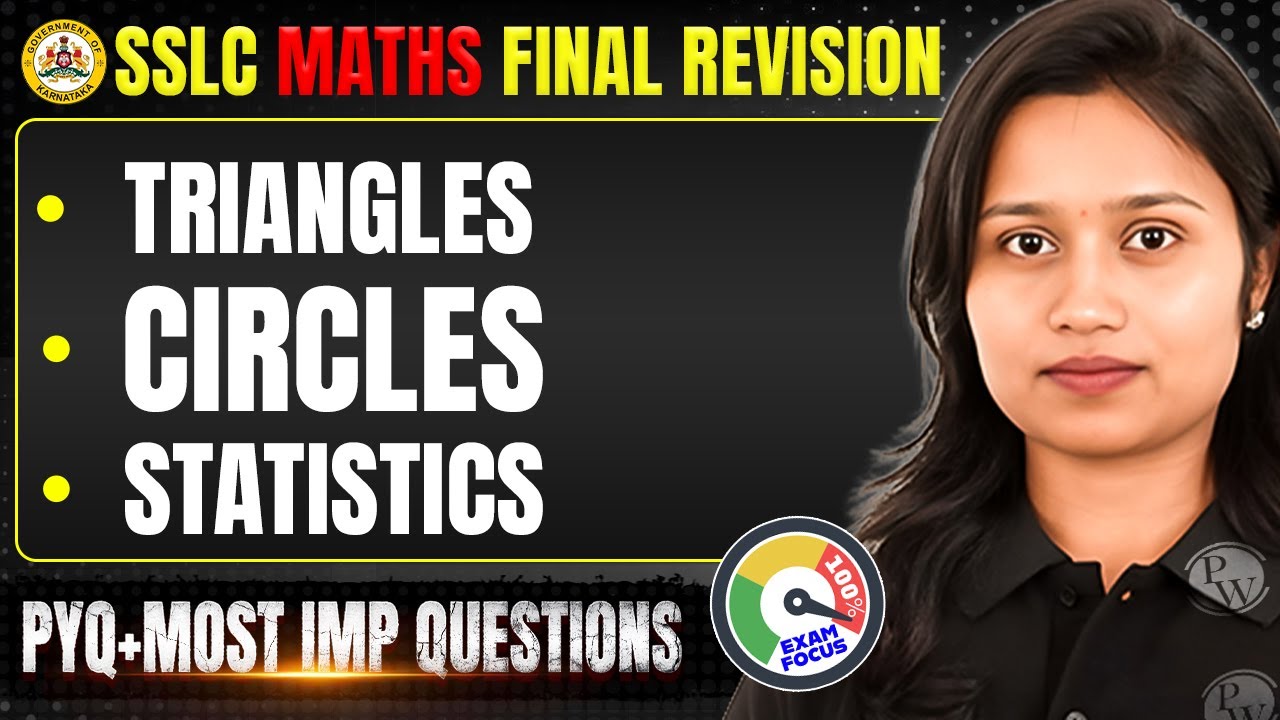 SSLC Maths Final Revision 🔥 | Triangles, Circles & Statistics | PYQ + Most Important Questions 💯