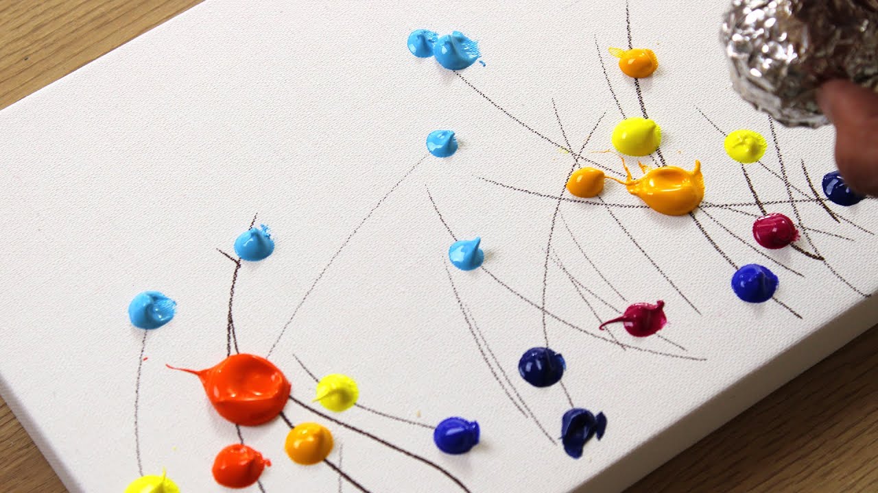 Easy Acrylic Painting Technique / Painting Wild Flowers / Step By Step  597