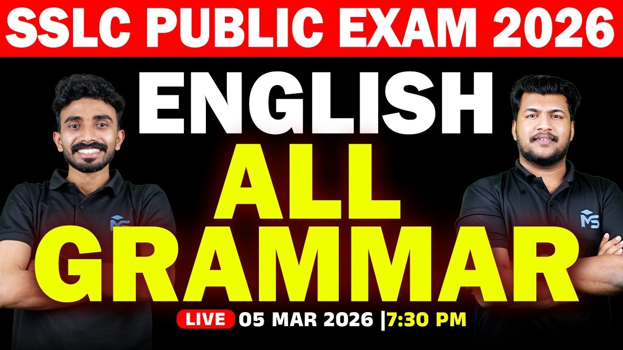 SSLC Public Exam 2026 | English All Grammar | LIVE | MS SOLUTIONS