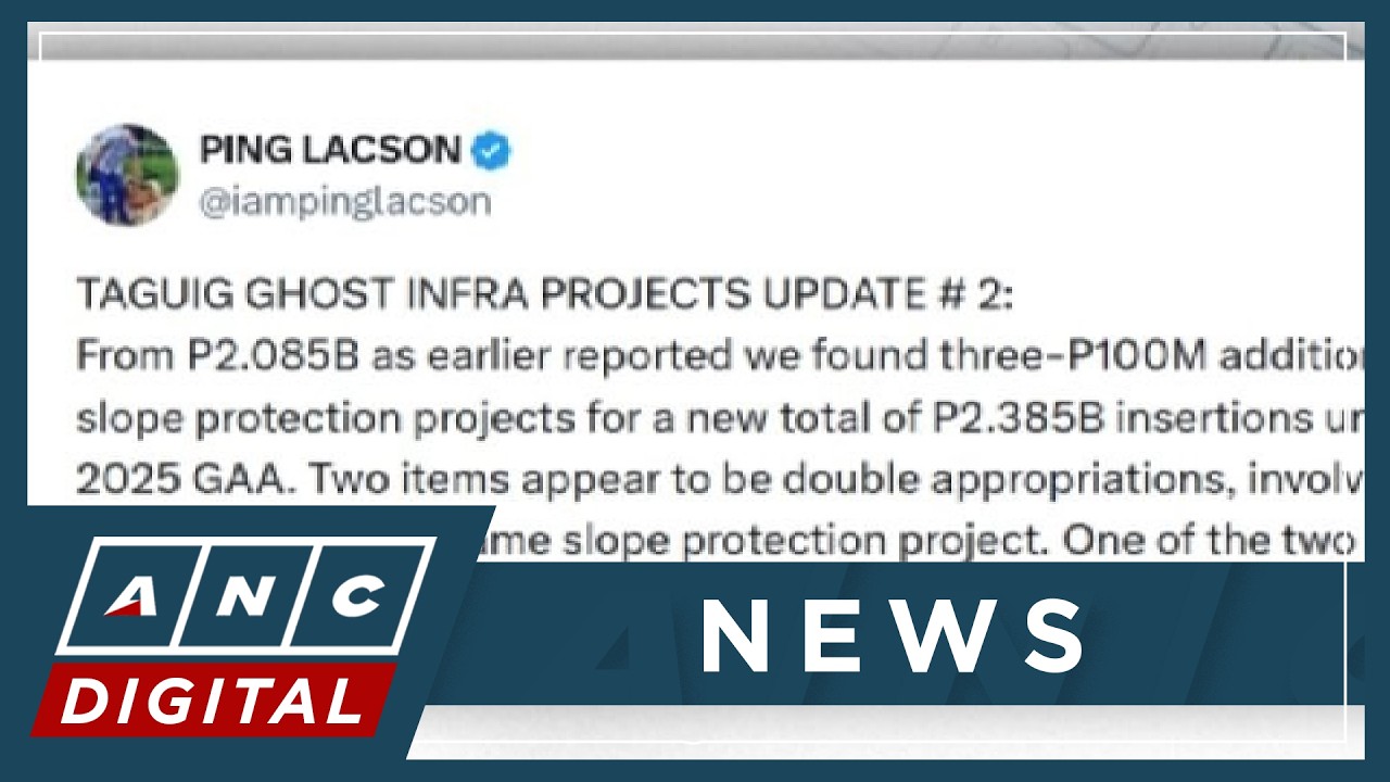 Lacson flags alleged ghost project, budget insertions by Alan Cayetano in bailiwick Taguig | ANC