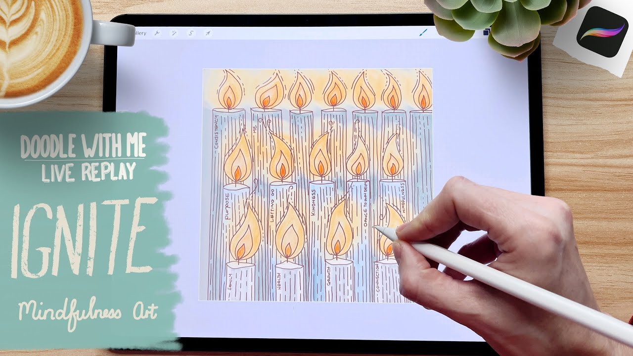 Mindful Art in Procreate - Relax & Doodle Candles to IGNITE CREATIVITY