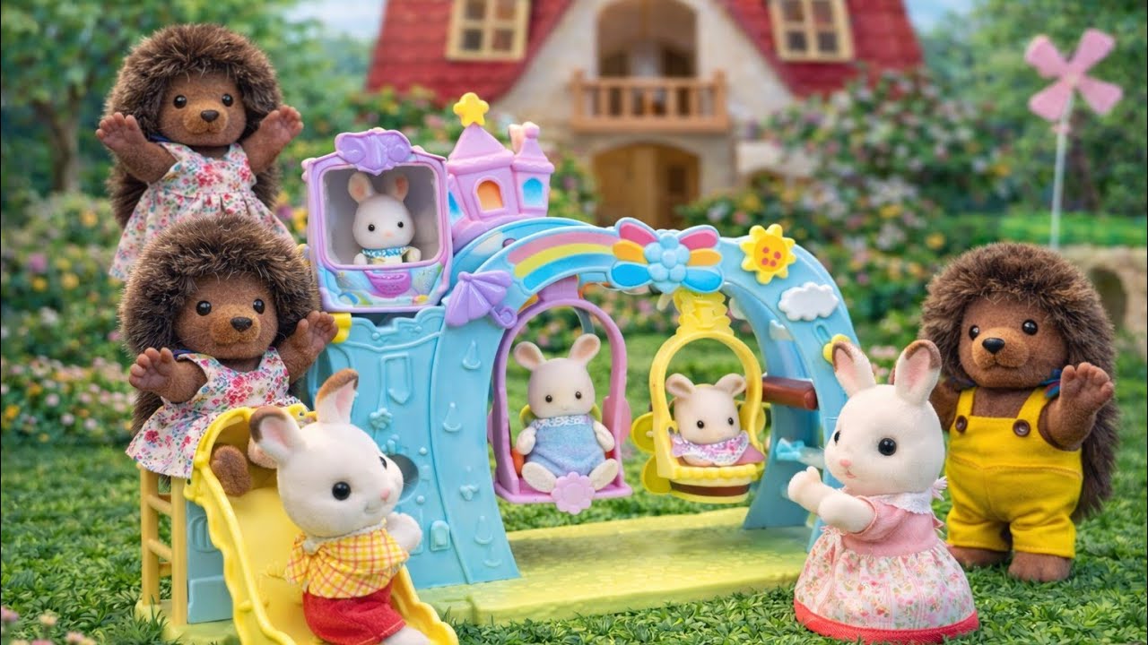 Кролики заказали детскую площадку Распаковка и игра Sylvanian Families