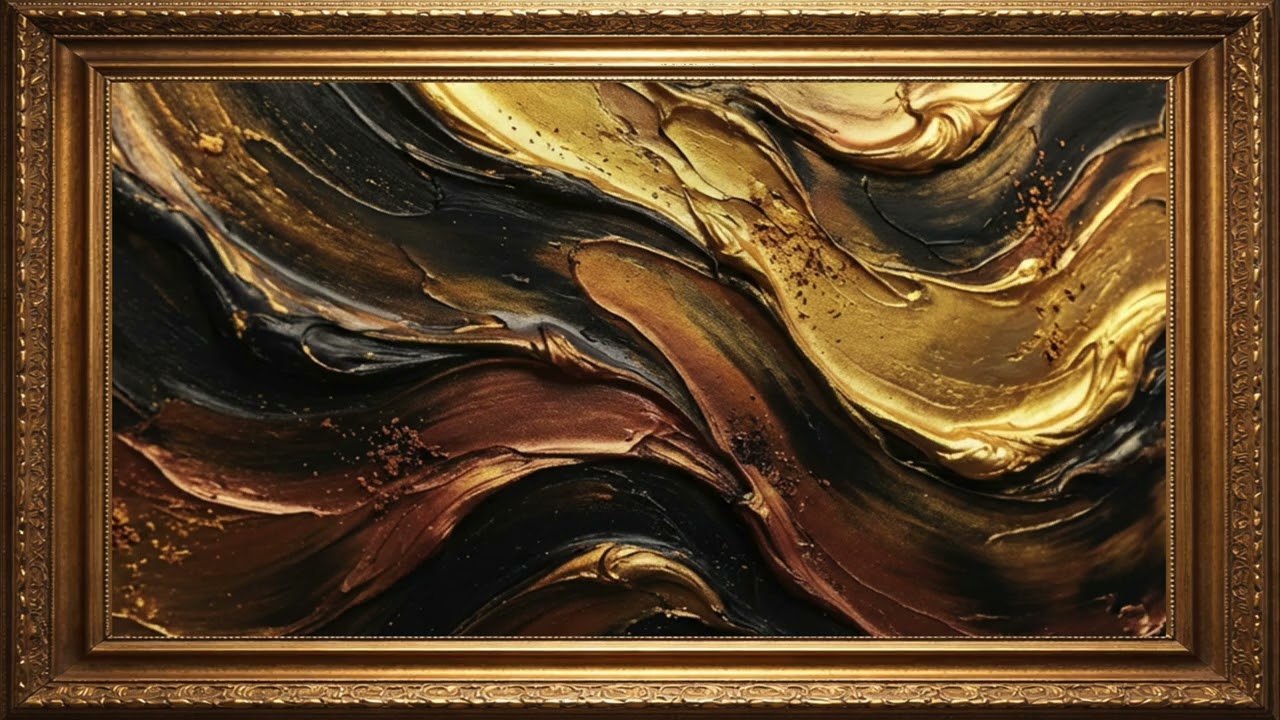 Molten Gold Abstract Flow | 4K Luxury Frame TV Art Display ✨
