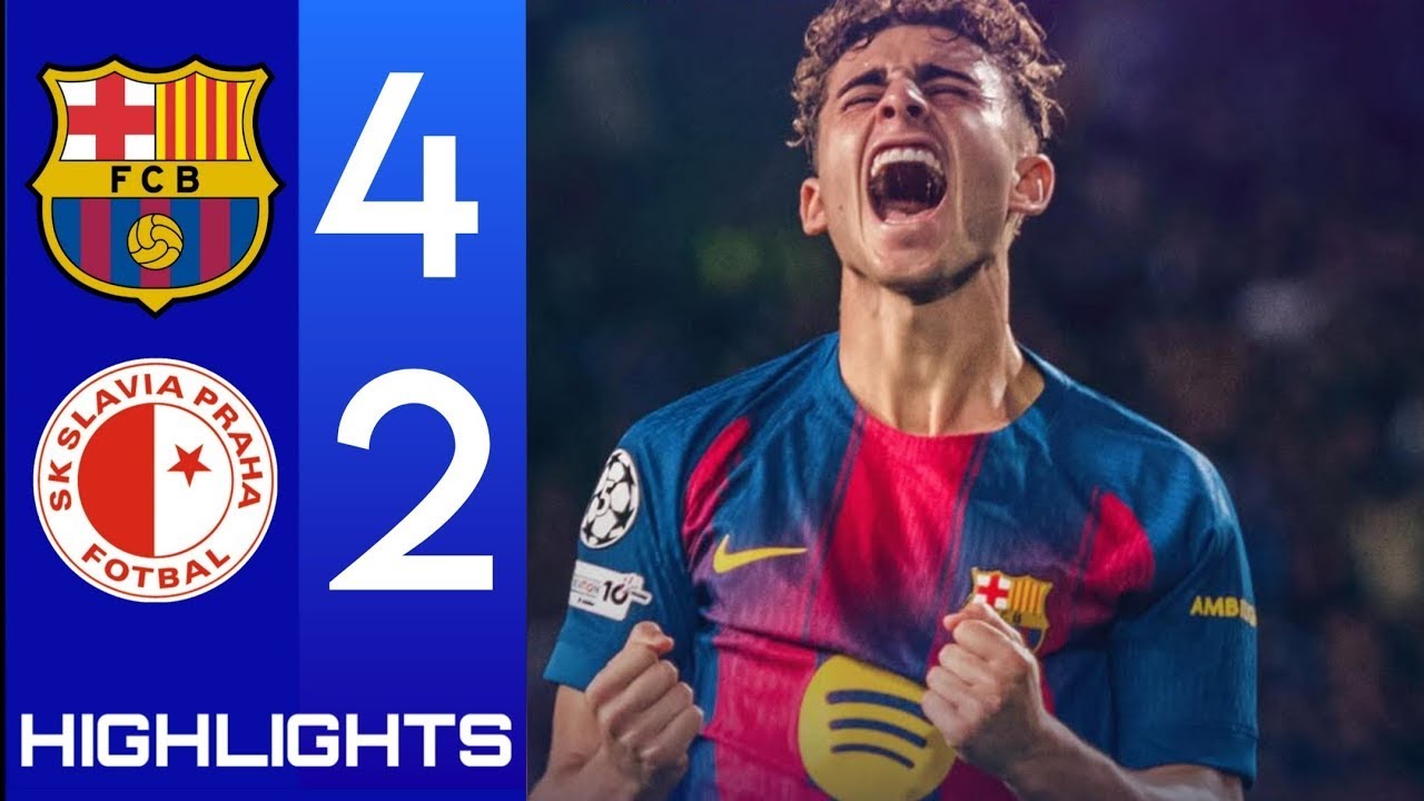 Highlights All Goals: Barcelona vs Slavia Praha 4-2 | UCL highlight