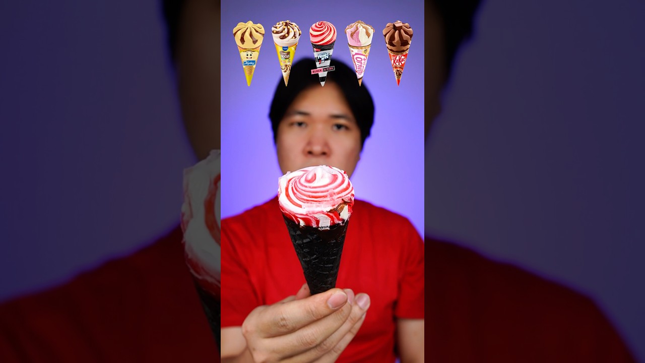 EATING VARIOUS CONE ICE CREAM #asmr #mukbang
