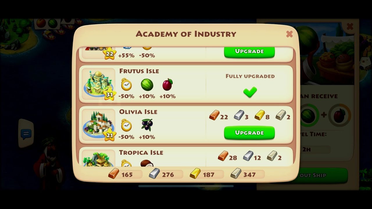 TOWNSHIP Upgrading Frutus isle to Max level !!!