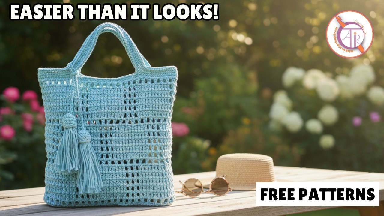 I Crocheted this Mesh Bag in ONE Day! ☀️ Beginner Tutorial By Rajutan Whita