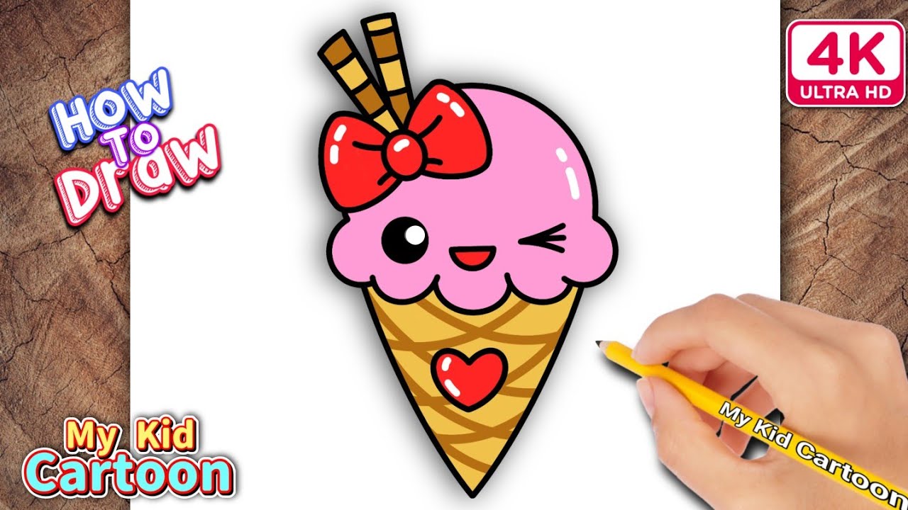 How to Draw a Cute Kawaii Icecream | Step-by-Step Drawing for Childrens #howtodraw