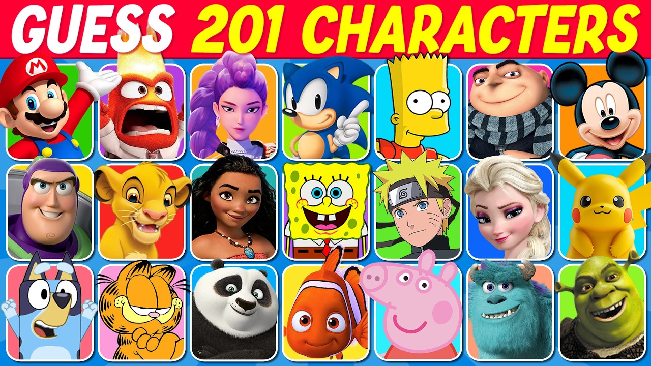 Угадайте 201 анимированного персонажа (по 3 секунды на каждого!)