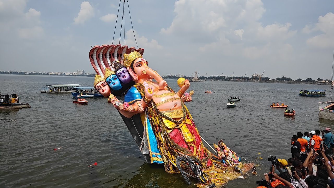 khairatabad ganesh Nimajjanam 2024 | India's Biggest Ganesh Visarjan 2024 Ganesh Nimajjanam 2024